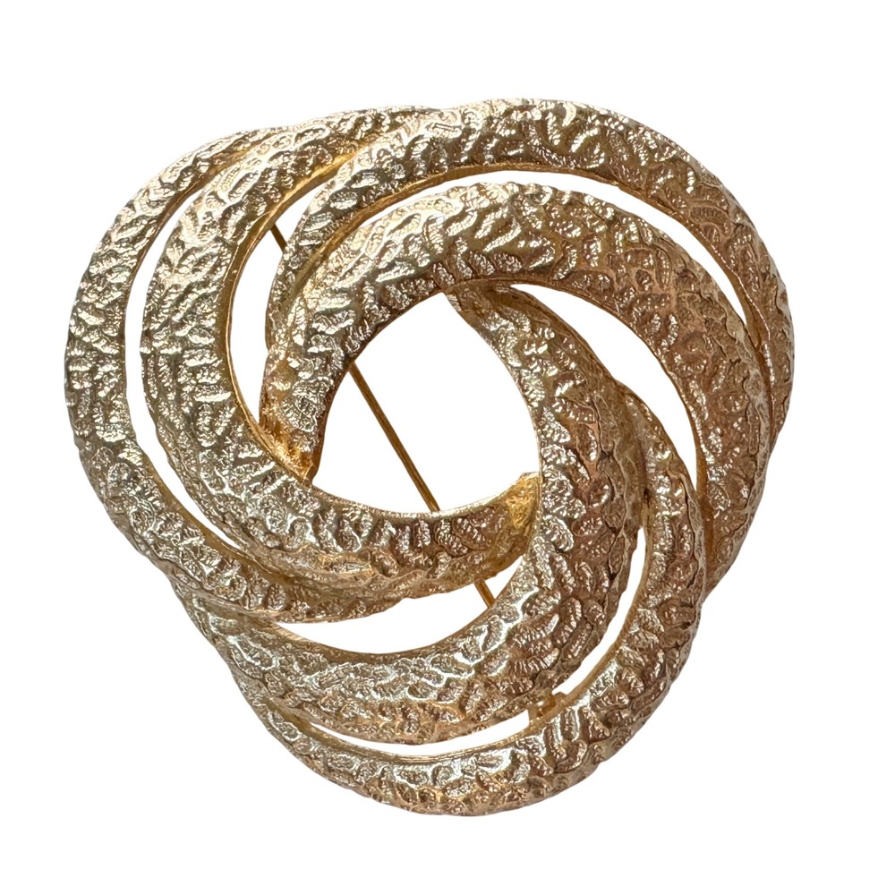 Christian Dior Gold Toned Knot Design Statement Brooch‎ 1980s Vintage